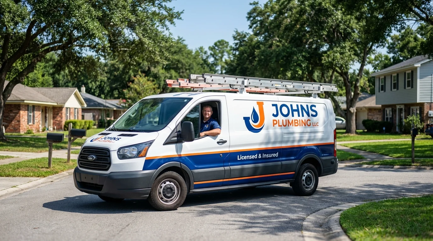 Johns Plumbing LLC service van in Tierra Amarilla, NM