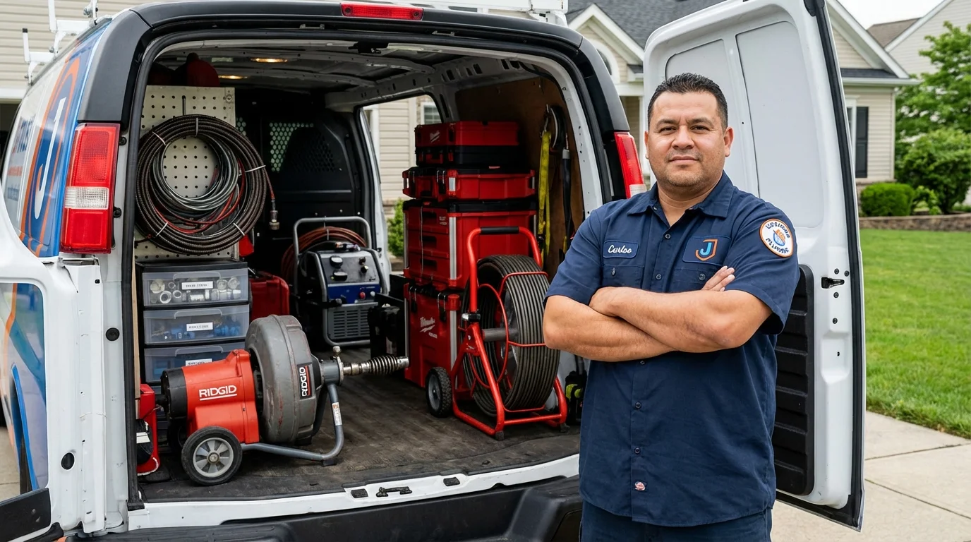 Professional drain cleaning equipment and Johns Plumbing LLC plumber in Tierra Amarilla