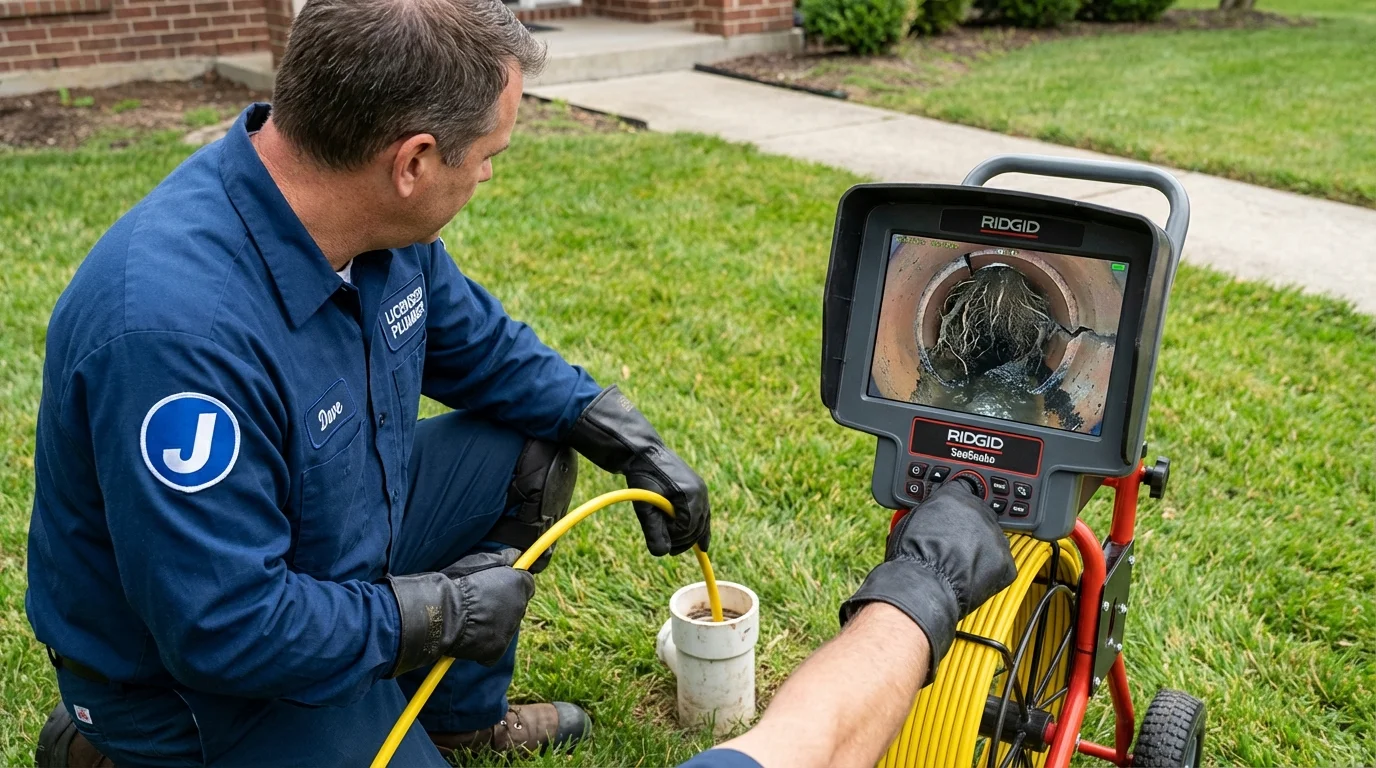 Sewer camera inspection being performed by Johns Plumbing LLC in Tierra Amarilla